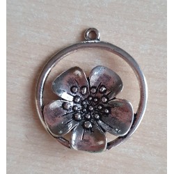 Anhänger Rund mit Blume