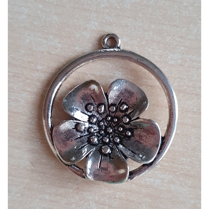 Anhänger Rund mit Blume