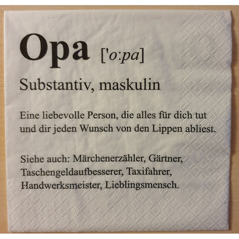 Servietten Opa