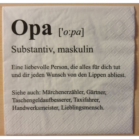 Servietten Opa