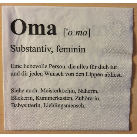 Servietten Oma