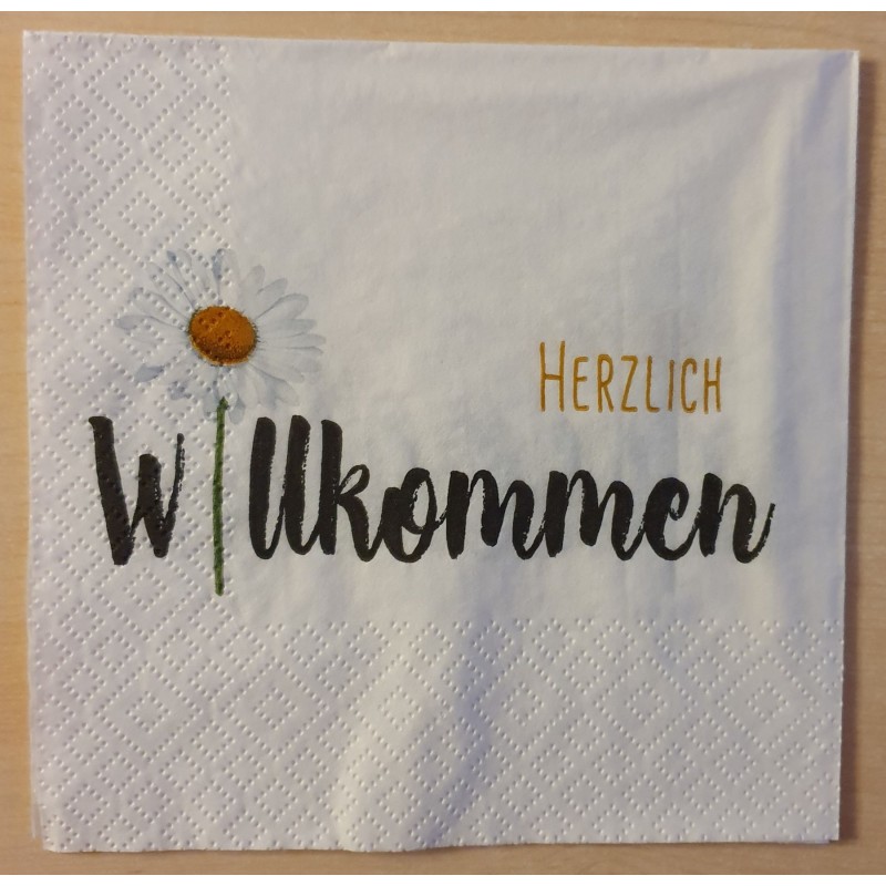 Servietten Herzlich Willkommen