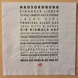 Servietten Hausordnung