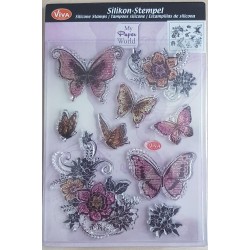 Clear-Stamps Schmetterlinge/Blumen
