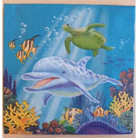 Servietten Unterwasser Tiere