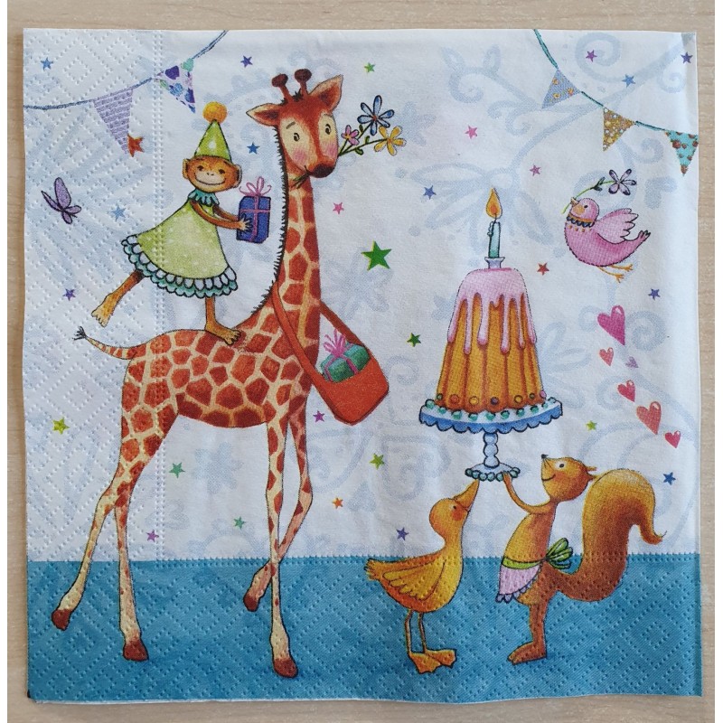 Servietten Elefant/Giraffe