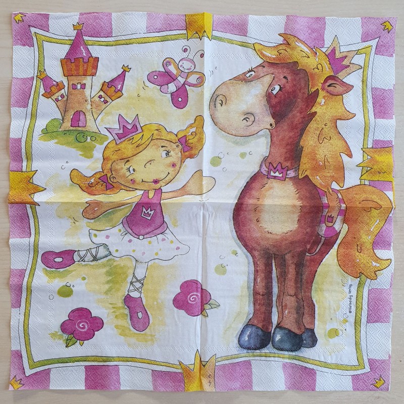 Servietten Prinzessin und Pferd