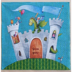 Servietten Schloss mit Drachen