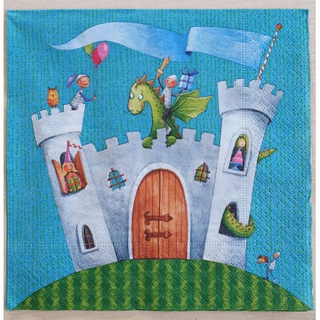 Servietten Schloss mit Drachen