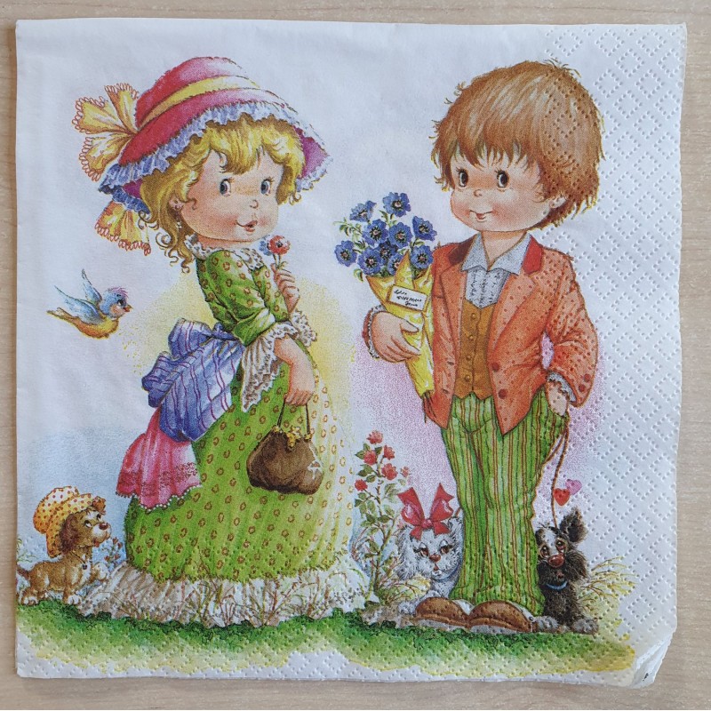 Servietten Mädchen und Junge