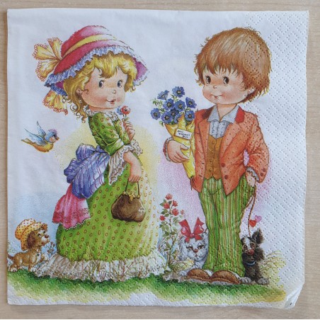 Servietten Mädchen und Junge