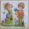 Servietten Mädchen und Junge