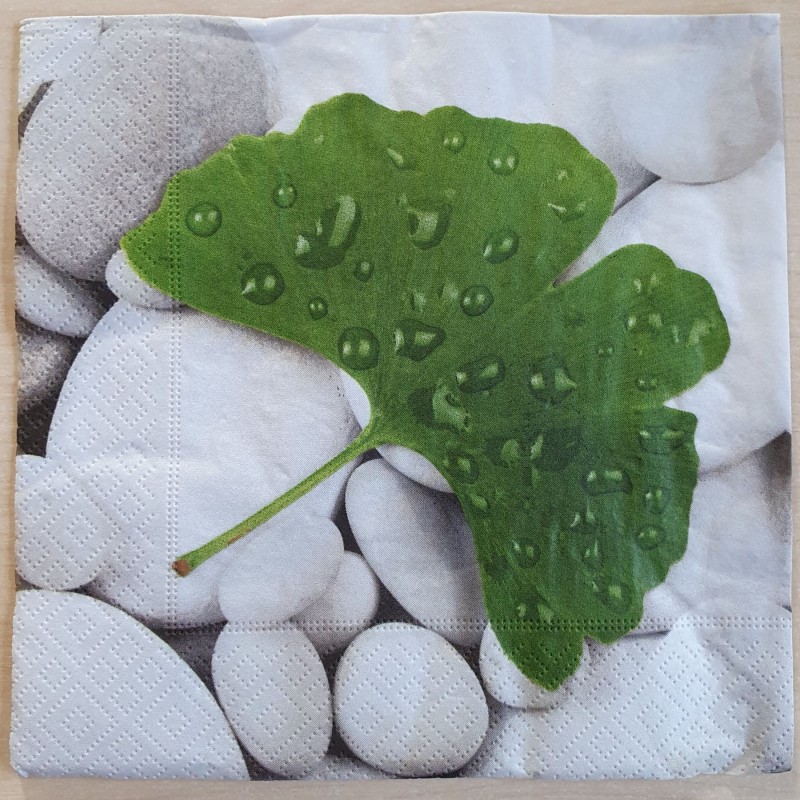 Servietten Steine mit Blatt