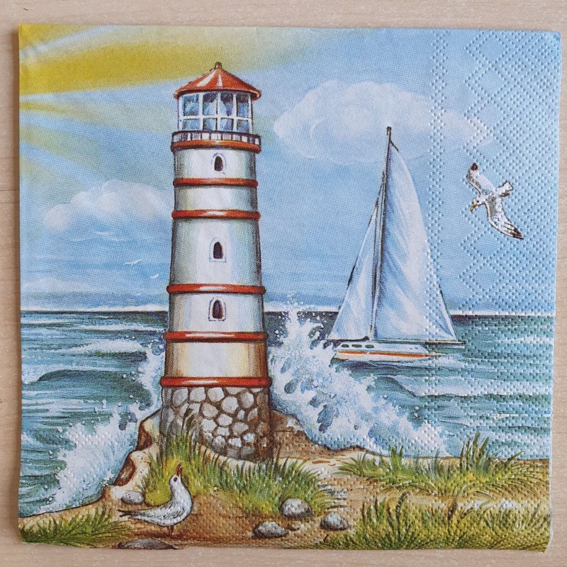 Servietten Leuchtturm/Boot