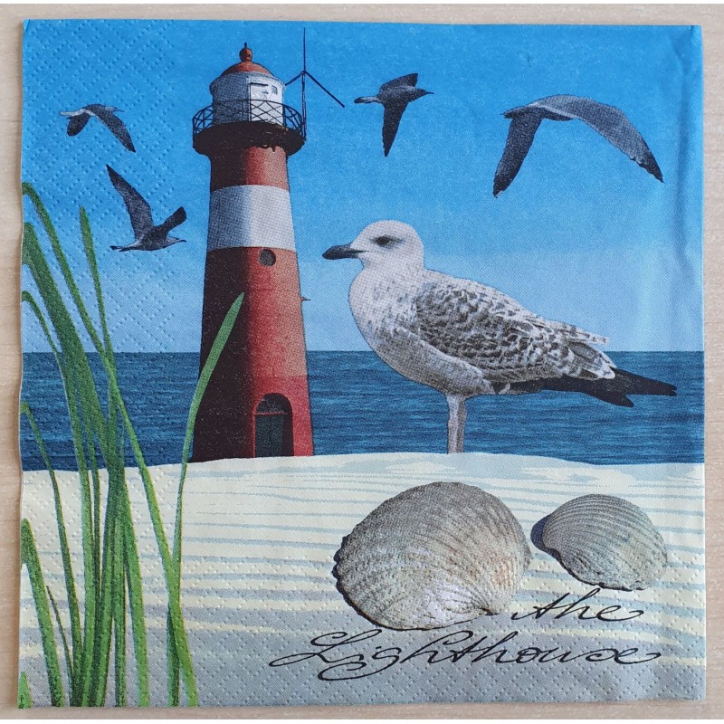 Servietten Leuchtturm/Möwe