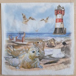 Servietten Leuchtturm/Robbe