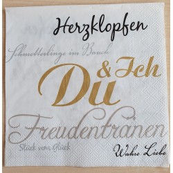 Servietten Herzklopfen gold