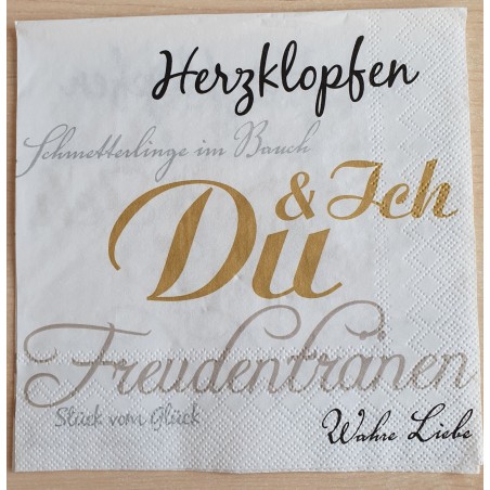 Servietten Herzklopfen gold
