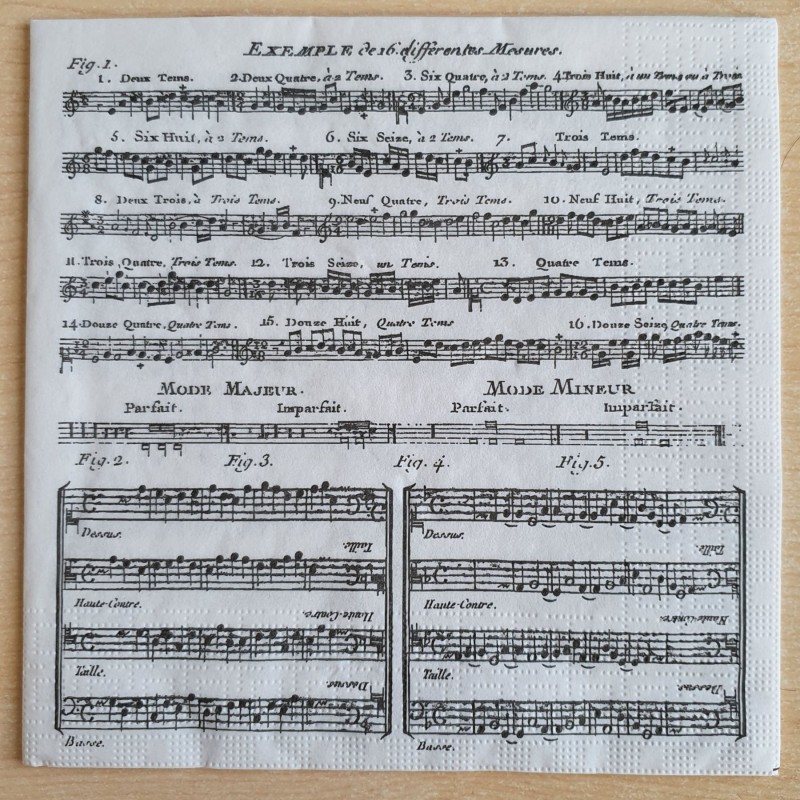 Servietten Musiknoten
