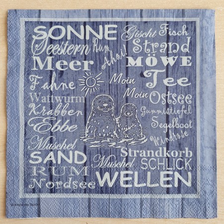 Servietten Sonne, Meer, Strand