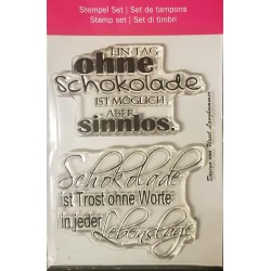 Clear-Stamps Sprüche Schokolade 1