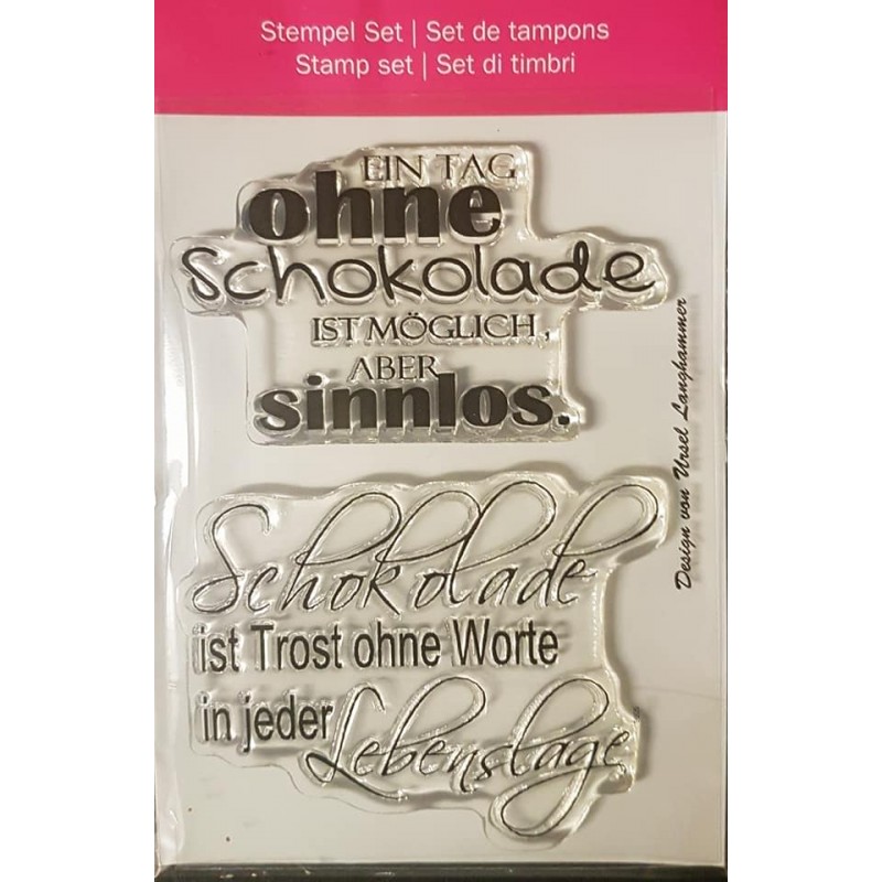 Clear-Stamps Sprüche Schokolade 1