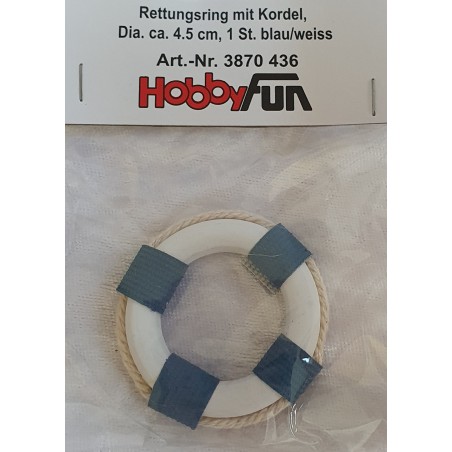 Rettungsring Holz blau
