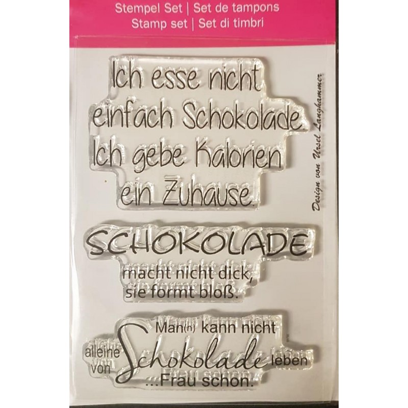 Clear-Stamps Sprüche Schokolade 2