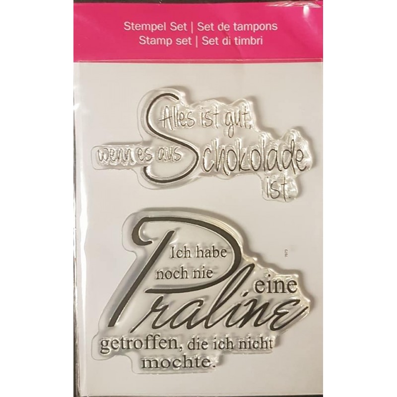 Clear-Stamps Sprüche Schokolade 3