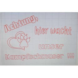 Schablone Achtung, hier wacht......