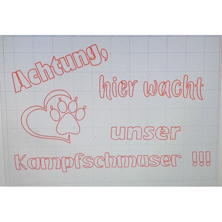 Schablone Achtung, hier wacht......