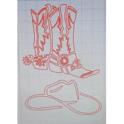 Schablone Cowboystiefel/Hut