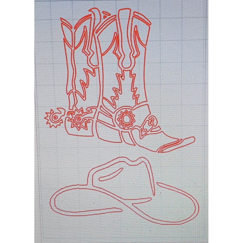 Schablone Cowboystiefel/Hut