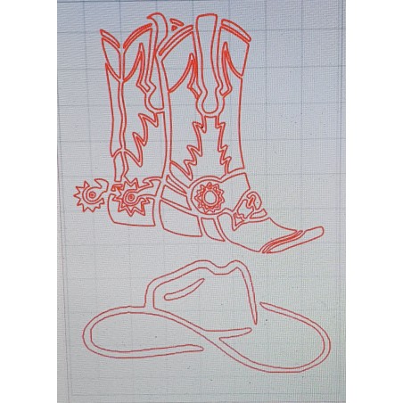 Schablone Cowboystiefel/Hut