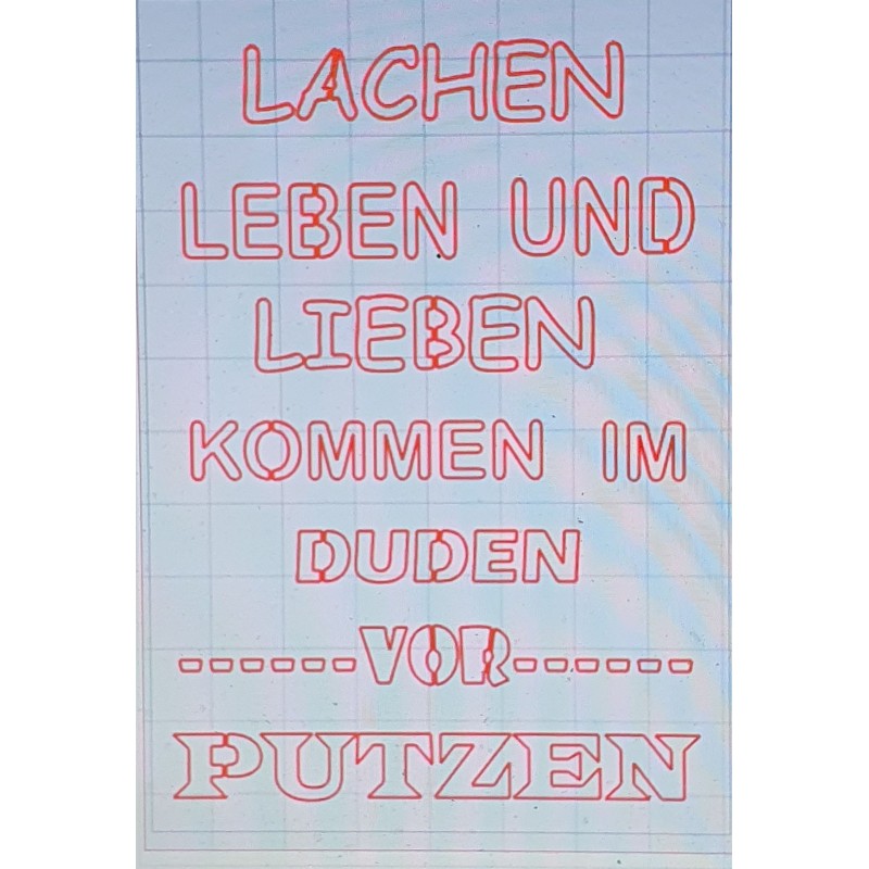 Schablone Lachen, Leben...