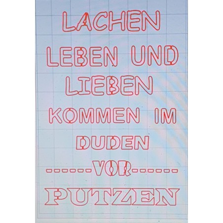 Schablone Lachen, Leben...