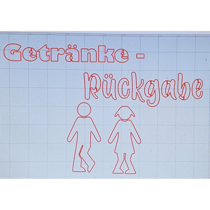 Schablone Getränke Rückgabe