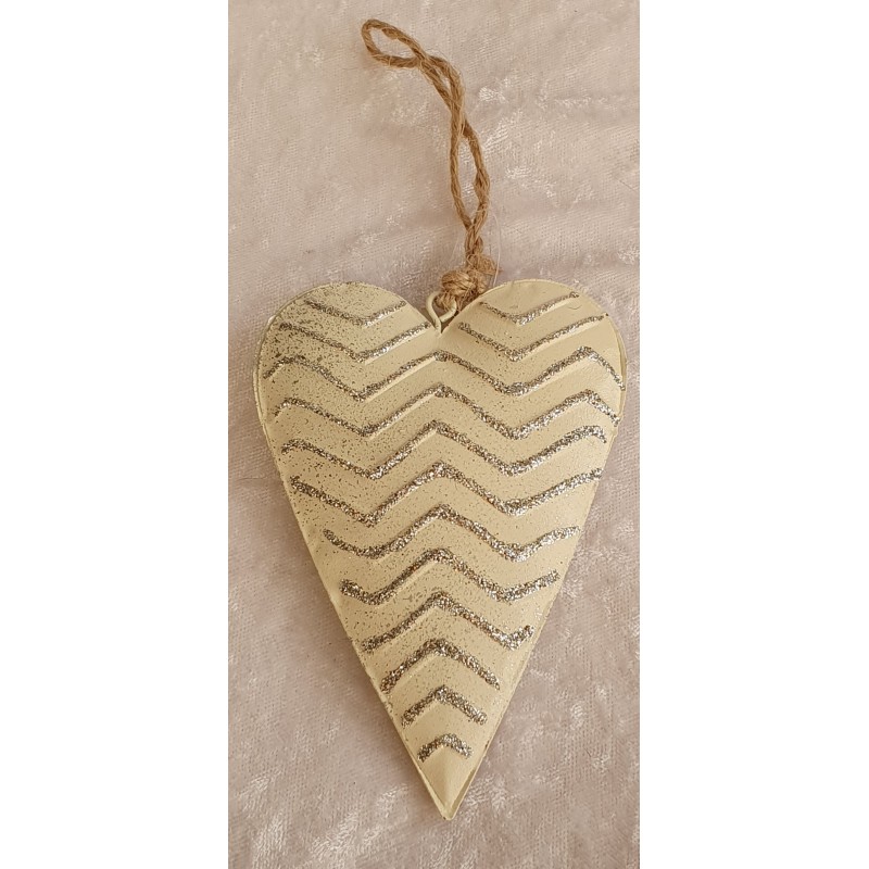 Herz Metall creme/silber