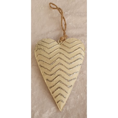 Herz Metall creme/silber