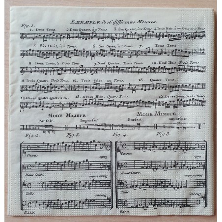 Servietten Musiknoten creme