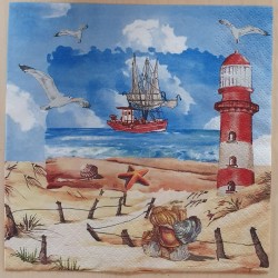 Servietten Leuchtturm/Schiff