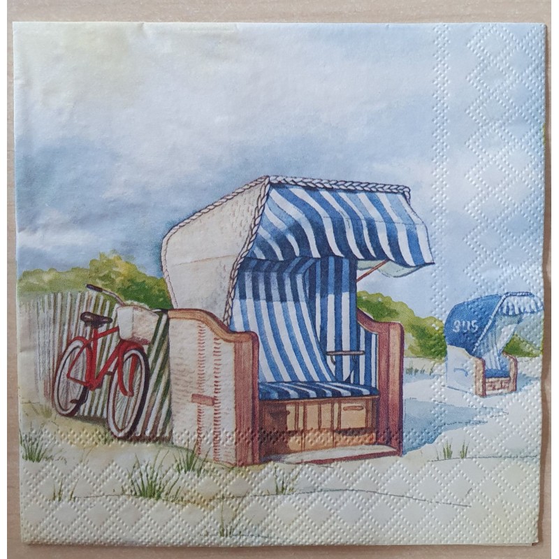 Servietten Fahrrad/Strandkorb