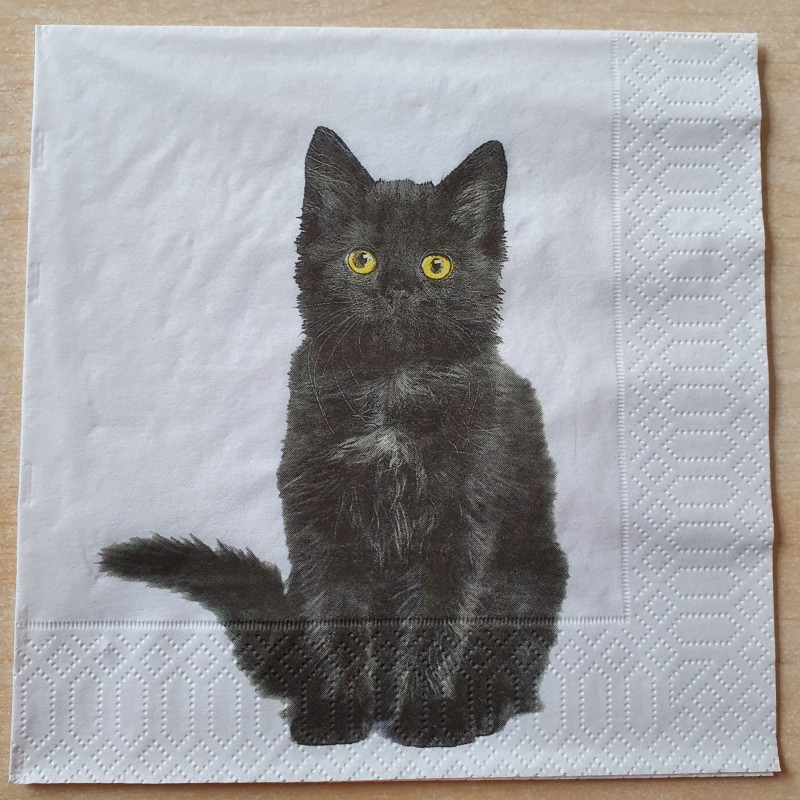 Servietten schwarze Katze