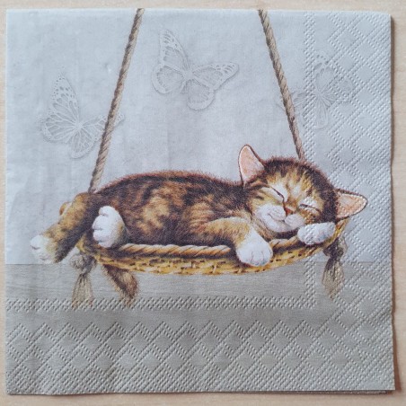 Servietten Katze in Hängematte