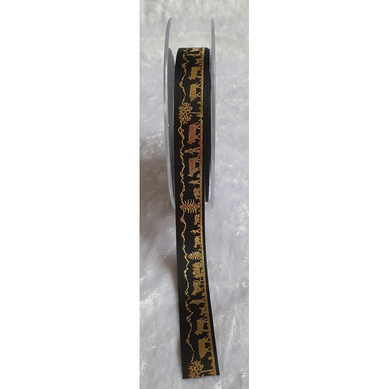 Dekoband Alpaufzug schwarz/gold