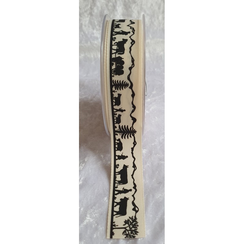 Dekoband Alpaufzug creme/schwarz