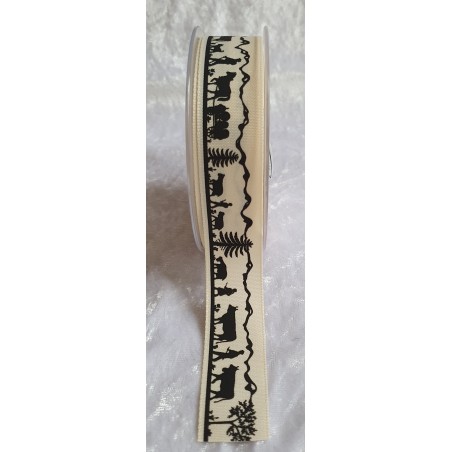 Dekoband Alpaufzug creme/schwarz