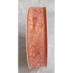 Dekoband Blumen orange