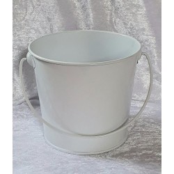 Metall Eimer weiss