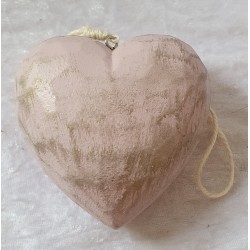Holz Herz rosa/gold